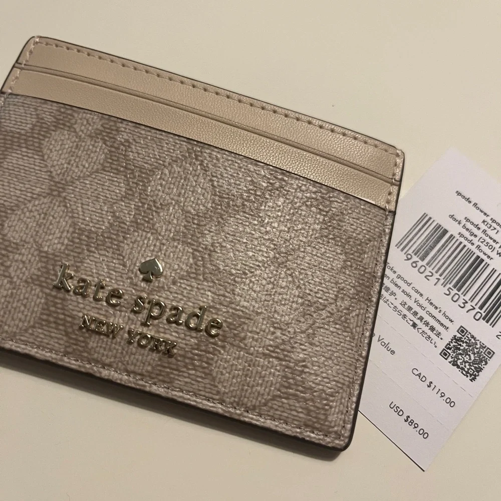 Kate Spade Gray Monogram Card Holder